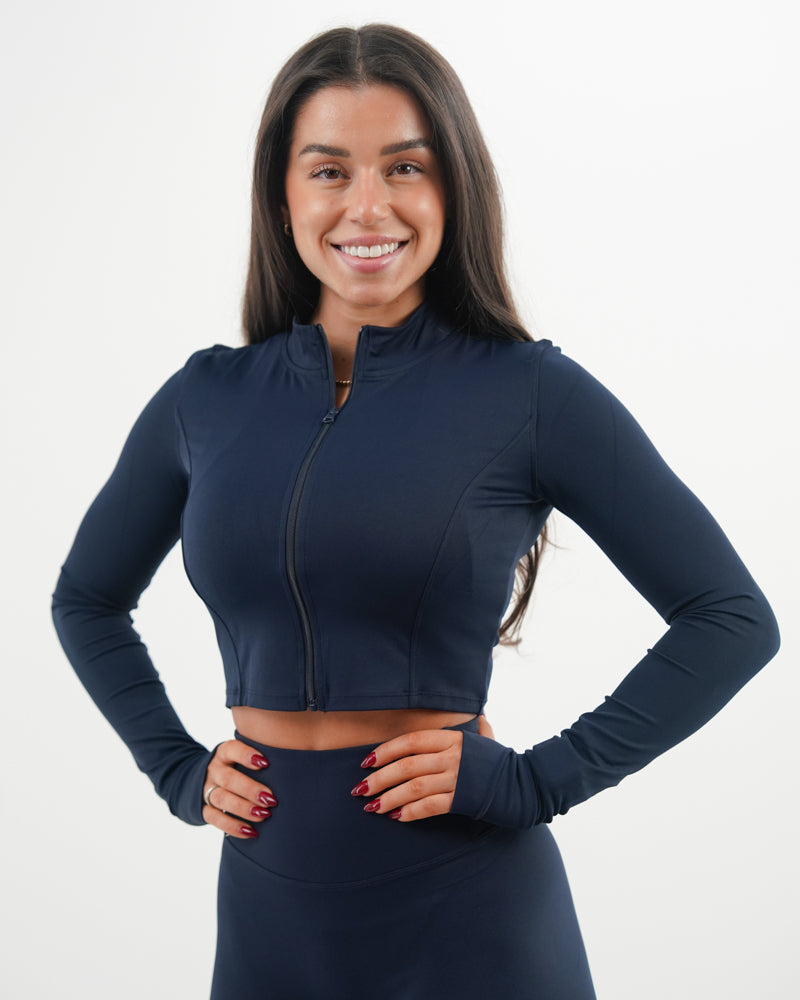 PerfectFit - Navy Blue Cropped Jacket